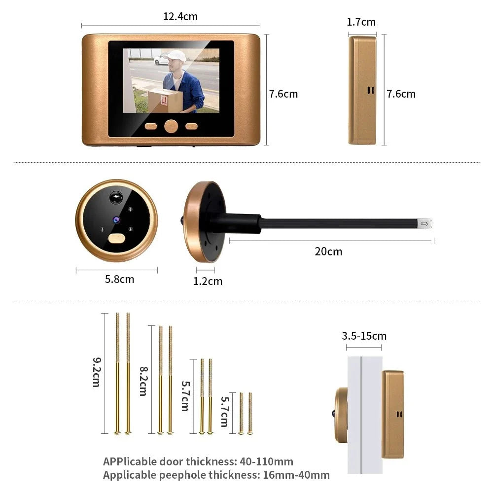 2.8 Inch LCD Peephole Door Camera With IR Night Vision - stepyours.com