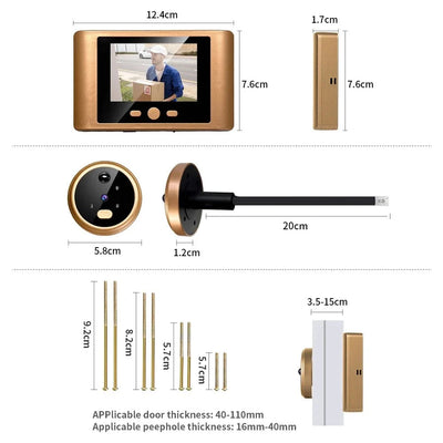 2.8 Inch LCD Peephole Door Camera With IR Night Vision - stepyours.com