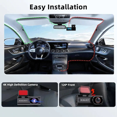 Acceo Dash Cam 4K Front And 1080P Rear Dual Lens With GPS WiFi Night Vision - stepyours.com
