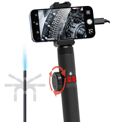 Two - Way 360 Rotating Borescope - 1080P Camera With Light 6mm Probe Hooks - stepyours.com