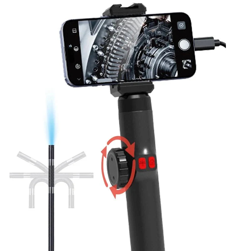 Two - Way 360 Rotating Borescope - 1080P Camera With Light 6mm Probe Hooks - stepyours.com