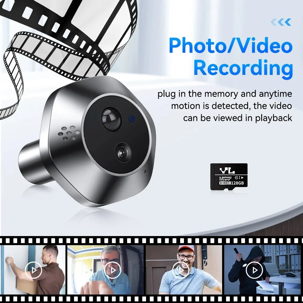 WSDCAM Mini WiFi Doorbell With Two Way Talk Peephole 1080P - stepyours.com