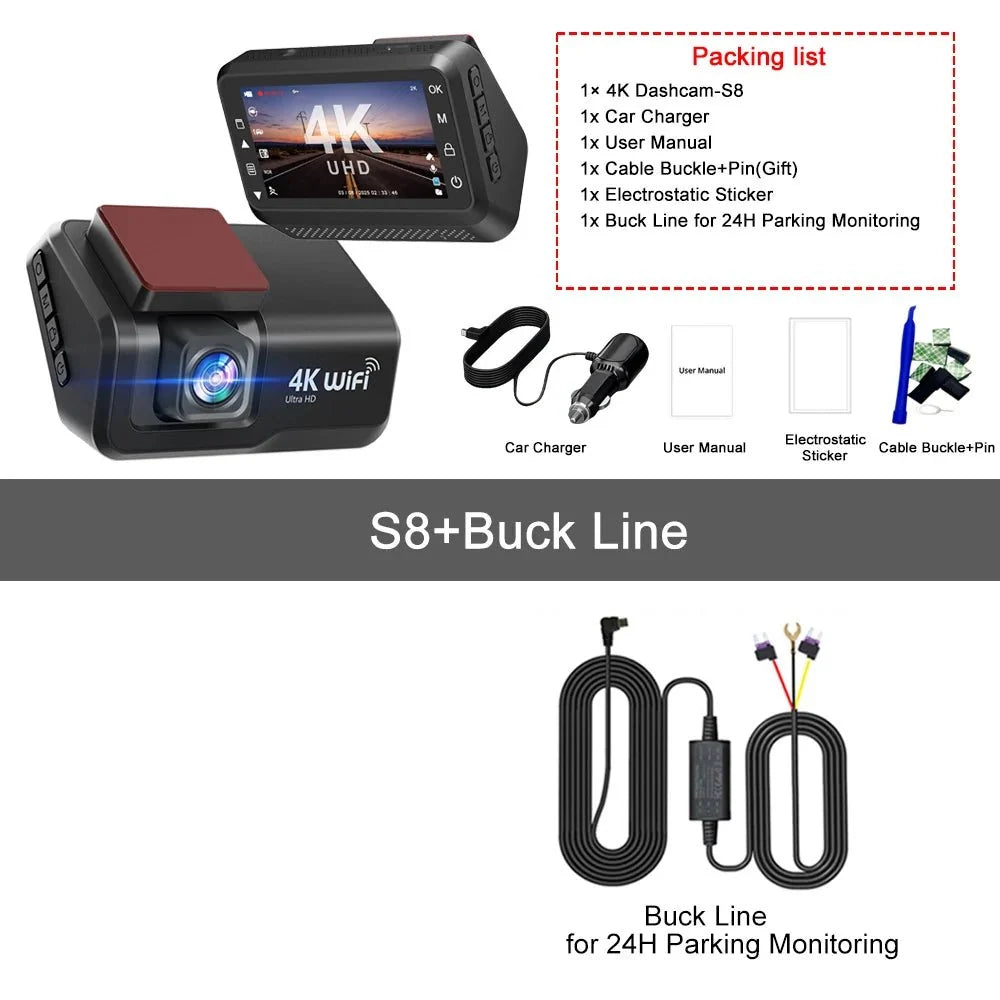 Hook Your Drive Kocam 4K UHD Dash Cam Dual Lens Night Vision Parking Monitor - stepyours.com