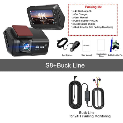 Kocam 4K UHD Dash Cam Dual Lens WiFi Night Vision Front And Rear Parking Monitor - stepyours.com