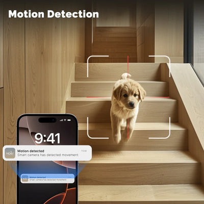 Moes Tuya WiFi 4MP Dual Lens Indoor Cam With Night Vision Motion Two Way Audio - stepyours.com