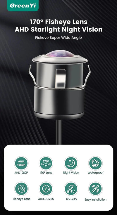GreenYi AHD 1080P Car Back Up Camera 170 Fisheye Night Vision Universal G301 - stepyours.com