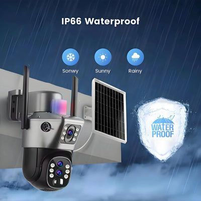 4G Solar Camera Outdoor 6K 12MP Tri Lens Night Vision IP PTZ Surveillance Pro - stepyours.com