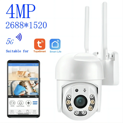 Tuya 4MP PTZ WiFi Outdoor Camera IP66 Weatherproof 5G Dual Band Security - stepyours.com