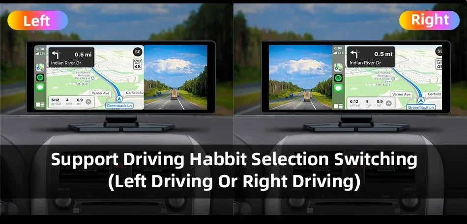 4K Dash Cam CarPlay Android Auto 350 Degree Rotating Lens GPS Bluetooth 7 Inch - stepyours.com