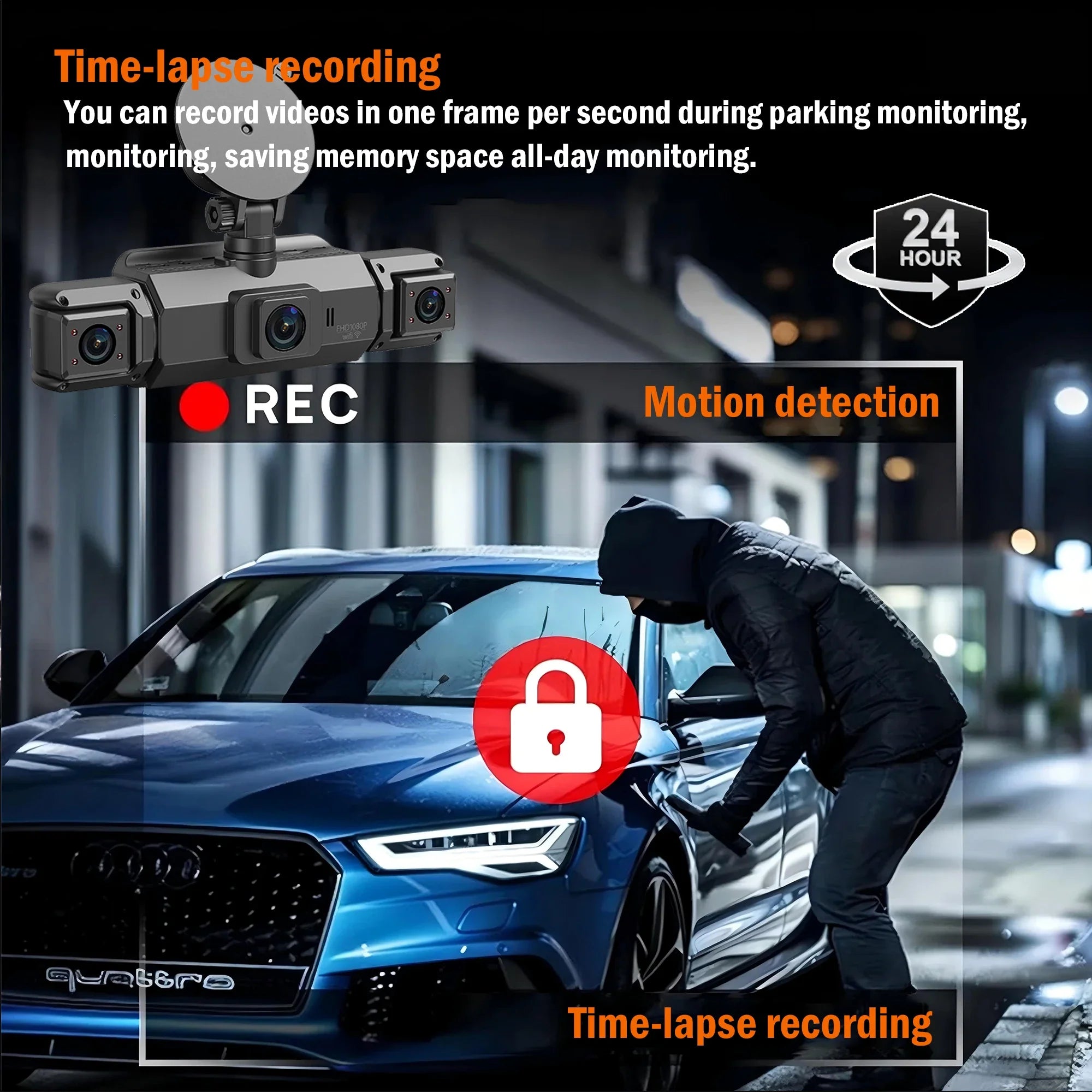 4 Channel Dashcam for Cars WiFi FHD 1080P Night Vision Loop Recording Kit - stepyours.com