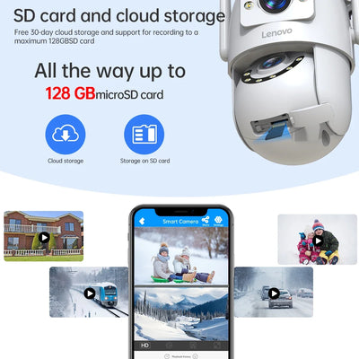 Lenovo HD PTZ Outdoor Camera Dual Lens 6MP With Auto Tracking - 5G WiFi by stepyours.com