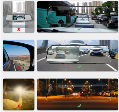 10 Inch 1080P Night Vision Car Dash Cam With Touch Screen And Rear View Mirror - stepyours.com