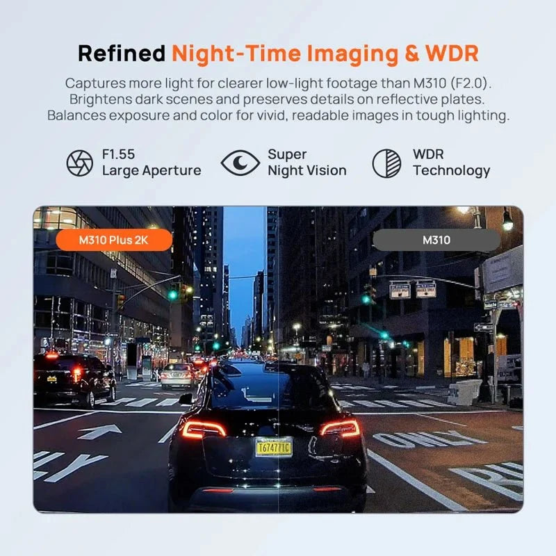 70mai M310 Plus 2K Dash Cam 1440P 143 FOV 24H Parking Guard Night Vision - stepyours.com