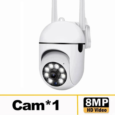 8MP WiFi Surveillance Camera PTZ IP Camera Color Night Vision AI Human Tracking - stepyours.com