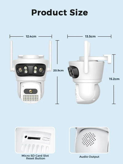 12MP Outdoor WiFi Camera - With 3 Lens PTZ AI Tracking For ICSEE App - stepyours.com