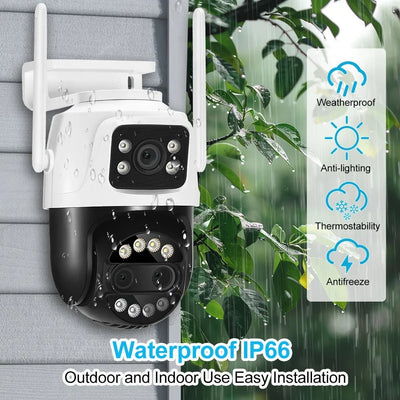 ASECAM 12MP 6K WiFi Outdoor Camera - AI Tracking, 8X Zoom, Dual Screen - stepyours.com