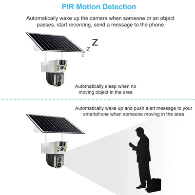 V380 Pro Solar 8MP 4K Wireless Camera - Dual Lens, 4G PIR Night Vision - stepyours.com