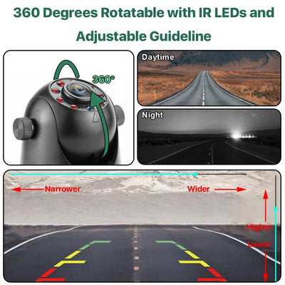 GreenYi 5G WiFi Magnetic Hitch Rear View Camera Night Vision Trailer RV - stepyours.com