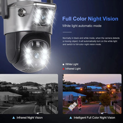 V380 Pro Solar Security Camera - Dual Lenses 8MP 4K PIR Night Vision Outdoor - stepyours.com