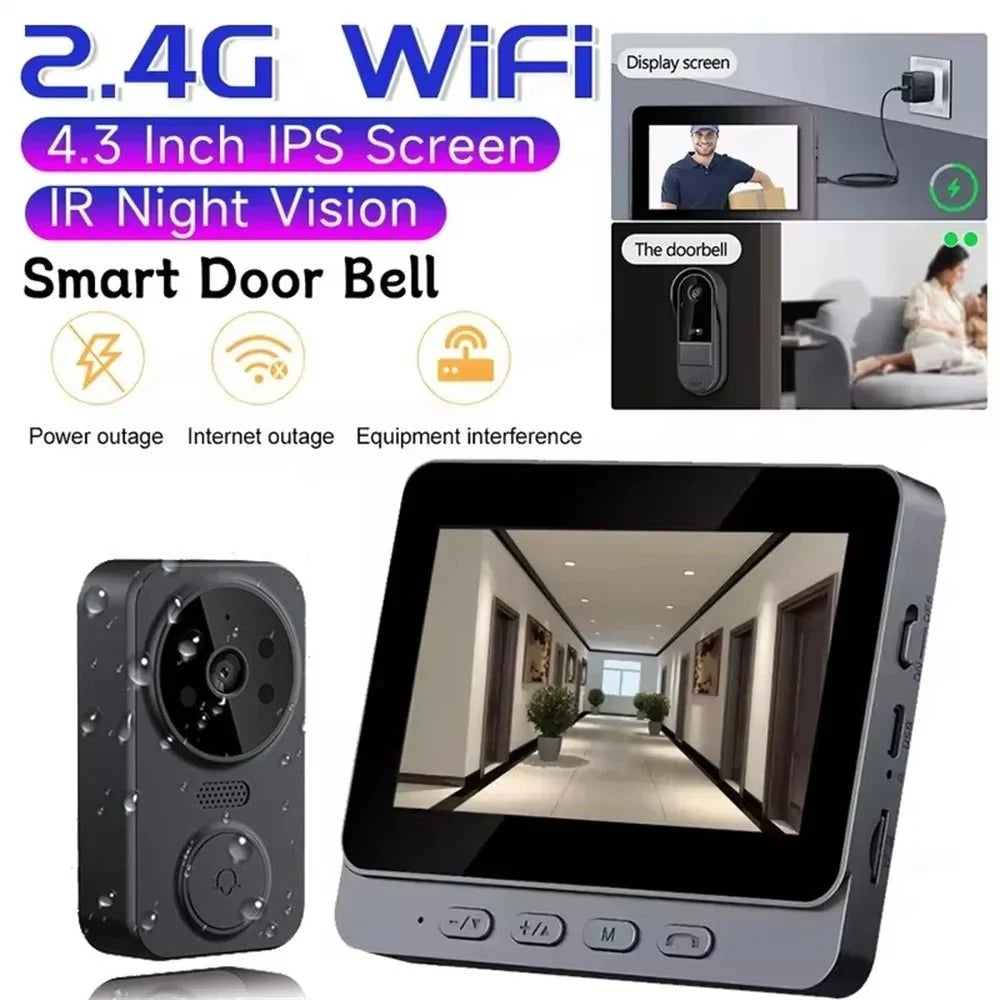 Wireless Video Doorbell Camera Night Vision Two Way Intercom - stepyours.com