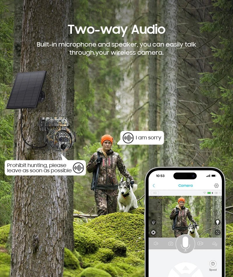 Shiwojia 12X Zoom 4K Solar Camera With Dual Lens 4G 360 Degree View - stepyours.com