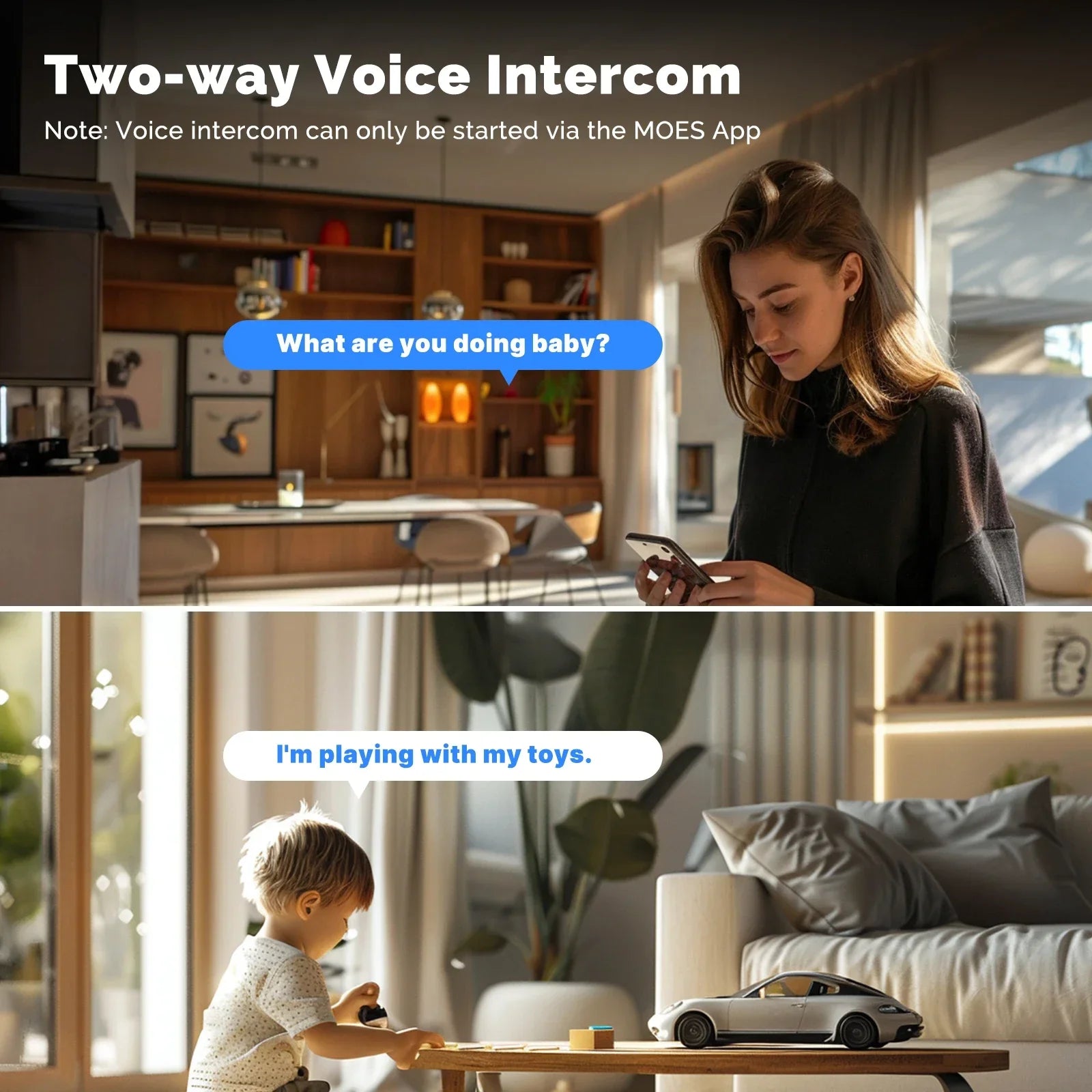 Moes Tuya WiFi 4MP Dual Lens Indoor Cam With Night Vision Motion Two Way Audio - stepyours.com