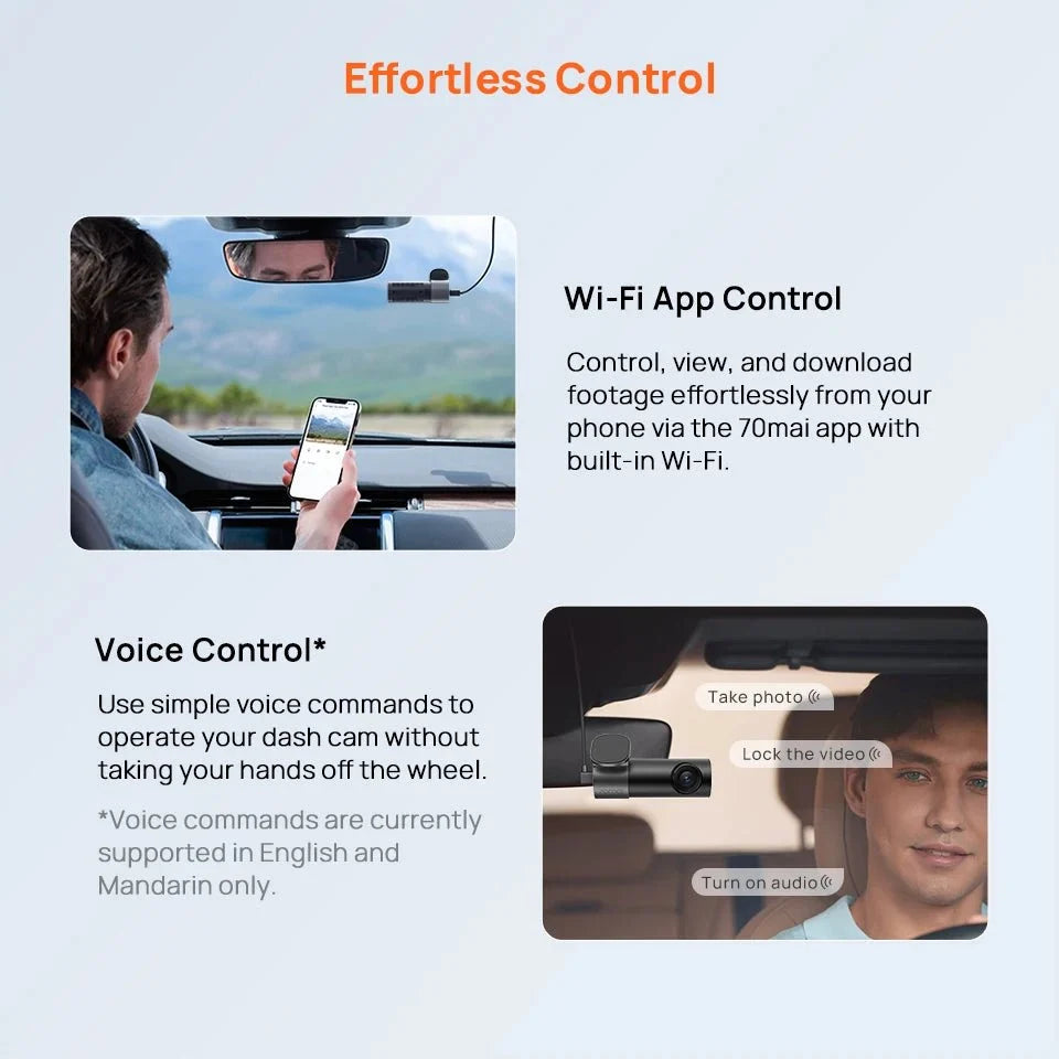 70mai M310 Plus Dash Cam 2K Car DVR With Night Vision WiFi 24H Parking - stepyours.com