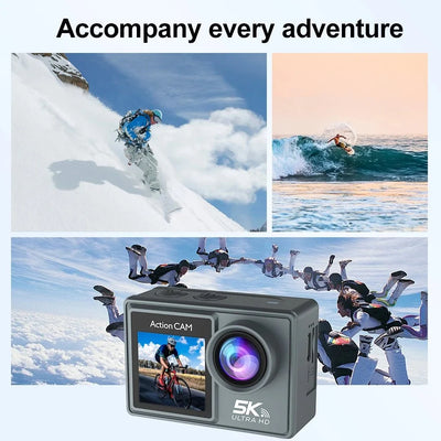 Adventure Ready Action Camera 5K 4K60FPS Dual IPS Touch LCD Waterproof 30M - stepyours.com