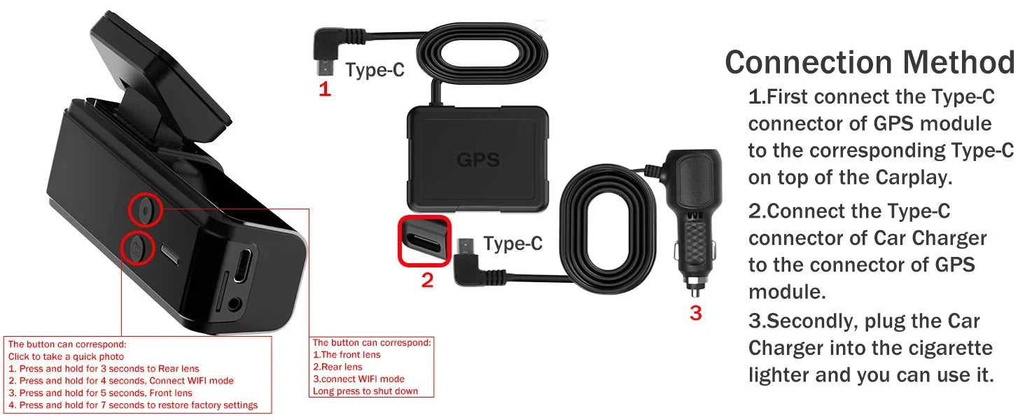 Aprilboy 4K WiFi Dash Cam Front And Rear Night Vision G Sensor Parking Monitor - stepyours.com