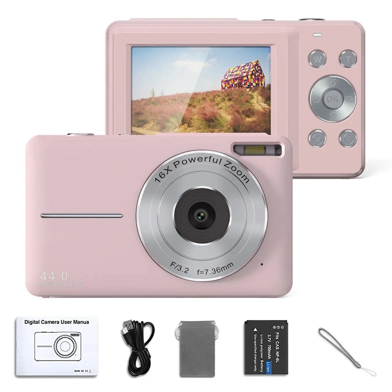 HD 1080P Kids Beginner Camera LCD 16X Zoom Compact Rechargeable - stepyours.com