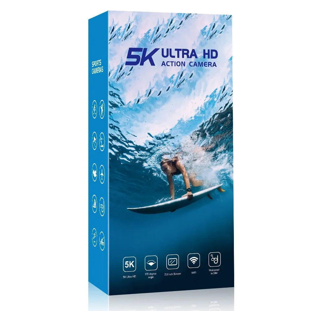 HUAFANT M4R Action Camera 5K 4K60FPS Waterproof 30m IPS Touch LCD 5X Zoom - stepyours.com