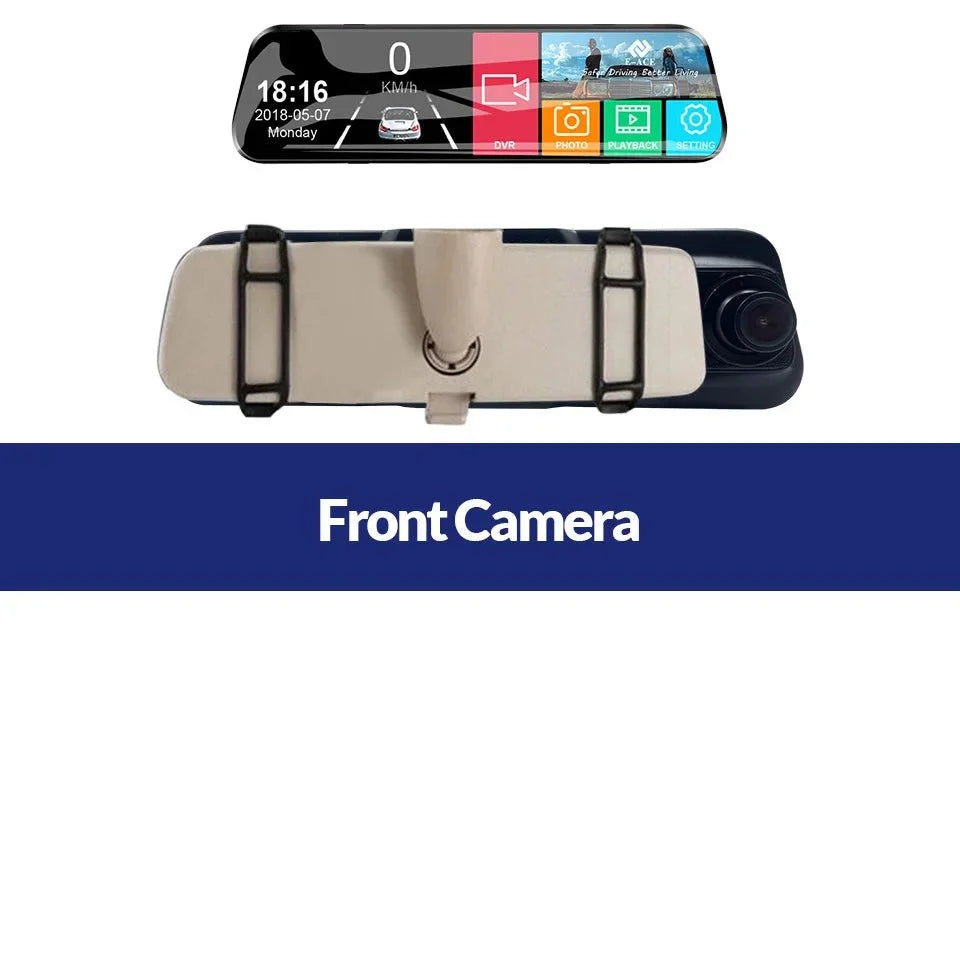 Acceo 10 Inch Car DVR Rearview Mirror Dual 1080P Touch Screen Night Vision - stepyours.com