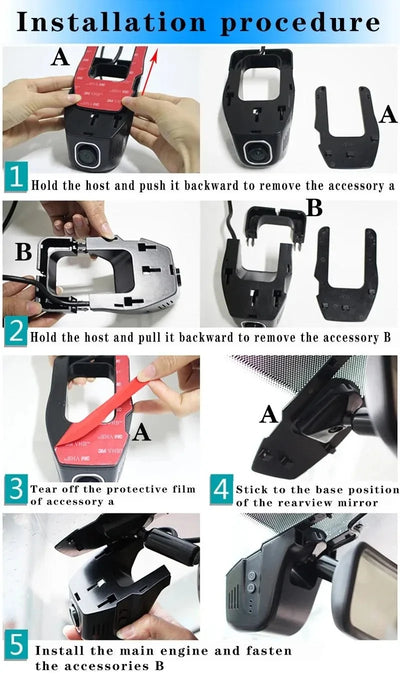 4K 2160P WiFi Car DVR Dash Cam 24H Parking Monitor App Control - stepyours.com