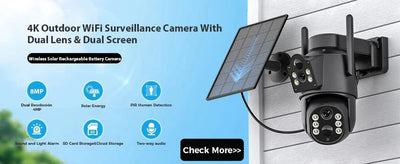 Hooked On 8MP 4K WiFi PTZ Camera Dual Lens Outdoor Security ICSEE App - stepyours.com
