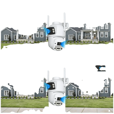 8MP 4K PTZ WiFi Camera - Dual Lens With Dual Screen AI Tracking Surveillance - stepyours.com