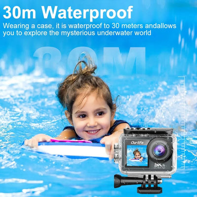 Ourlife MTR40 5K Action Camera IPS Touch Screen 170 Degree Waterproof 30M WiFi - stepyours.com