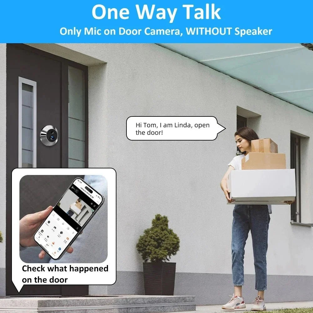 Yuezhe 3MP WiFi Peephole Doorbell Camera Night Vision - stepyours.com