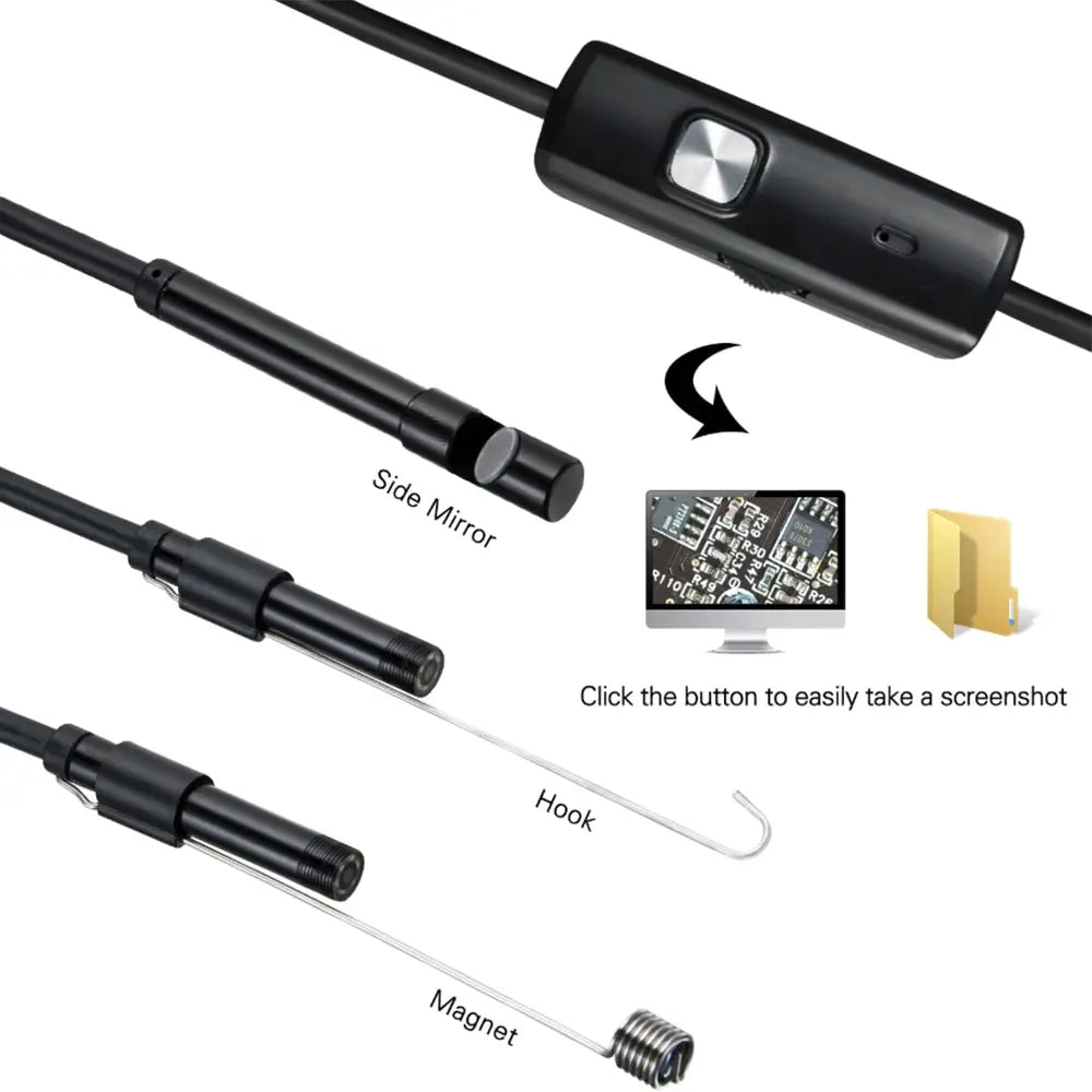 7.0mm Type C Endoscope Camera IP67 Waterproof 6 LEDs USB Android Borescope - stepyours.com