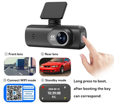 Soam Dash Cam 4K Plus Dual Channel GPS WiFi Front 4K Rear 1080p - stepyours.com