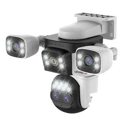 LS VISION 20MP Outdoor WiFi Security Camera With 4 Lenses 10X Zoom Auto Tracking - stepyours.com