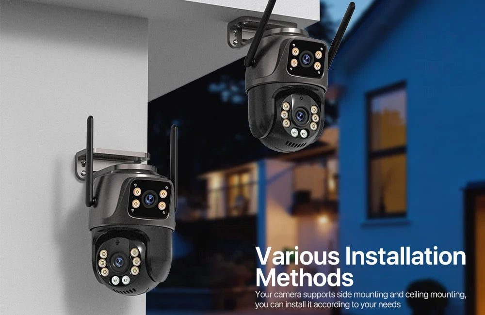 SmartVision 4K 8MP Outdoor WiFi PTZ Camera AI Auto Tracking Dual Lens by stepyours.com