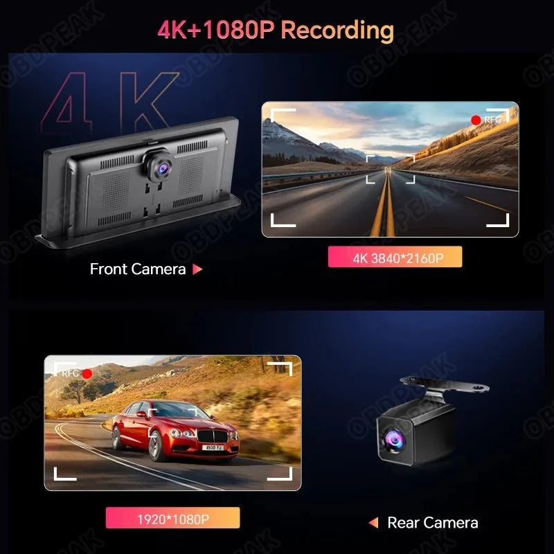 K2 Pro Dash Cam 11.3 Inch 4K 2160P GPS Wireless CarPlay Dual Lens - stepyours.com