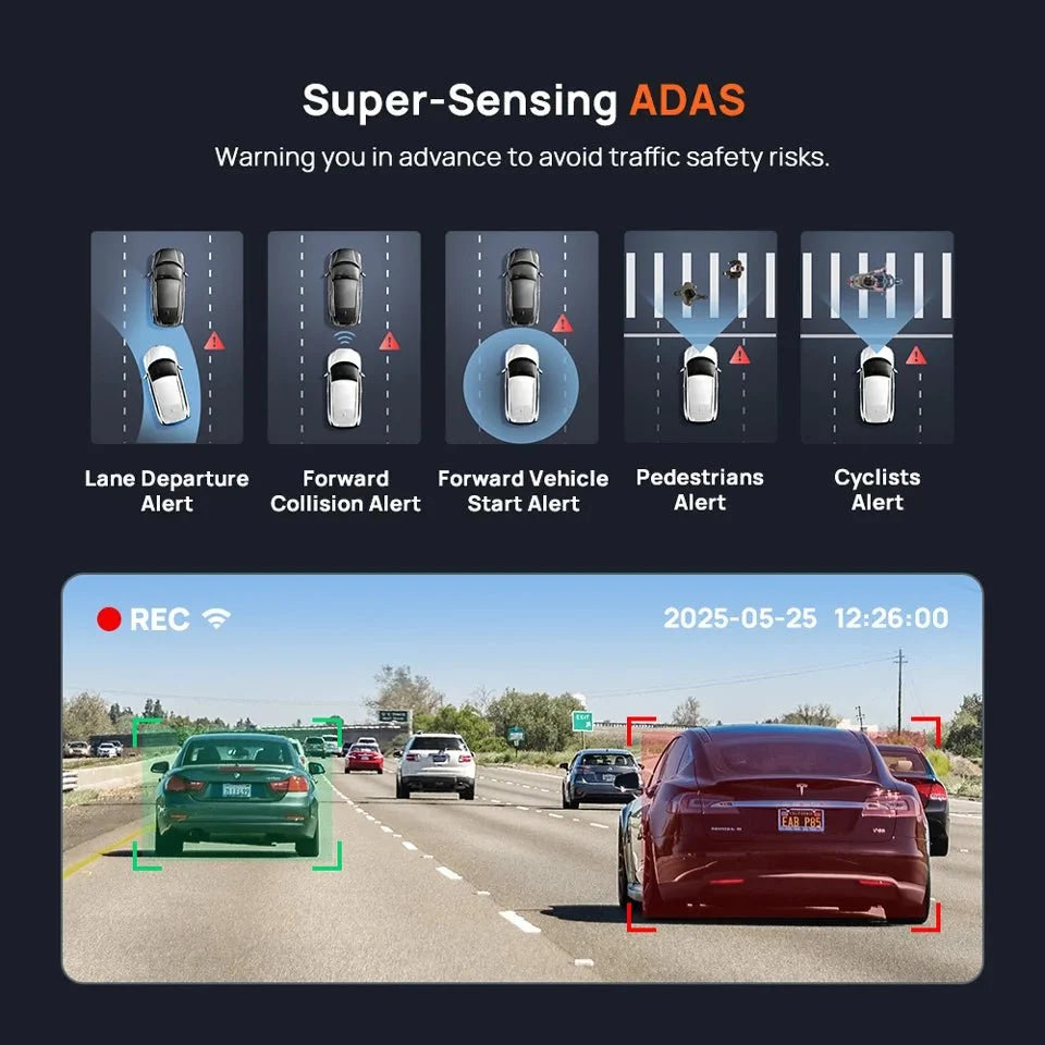 70mai 4K Dash Cam A800SE GPS ADAS Voice Control Ultra HD WiFi 6 - stepyours.com