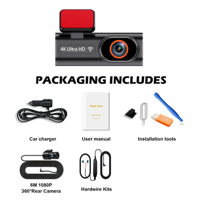 Ultra HD 4K Car Dash Cam With WIFI DVR Night Vision 24H Parking GPS - stepyours.com