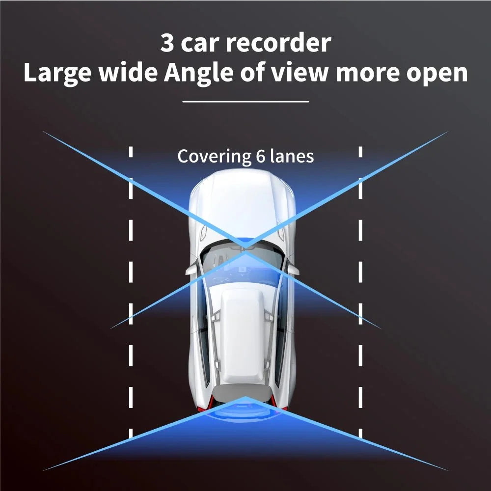 3 Channel Car Dash Camera 1080P Front Rear Cabin Night Vision - stepyours.com