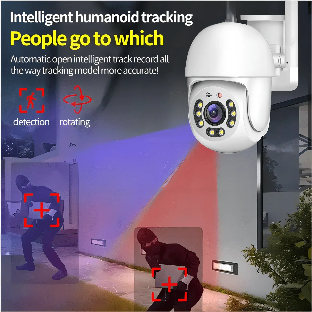 Tuya 4MP PTZ WiFi Outdoor Camera IP66 Weatherproof 5G Dual Band Security - stepyours.com