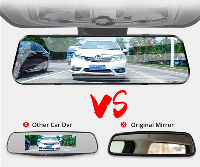 10 Inch Rearview Mirror Dash Cam Front And Rear 1080P Dual Recorder Night Vision - stepyours.com