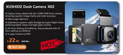 XUSHIDZ 1080P Dash Camera Car DVR Night Vision Loop Recording Q02 - stepyours.com