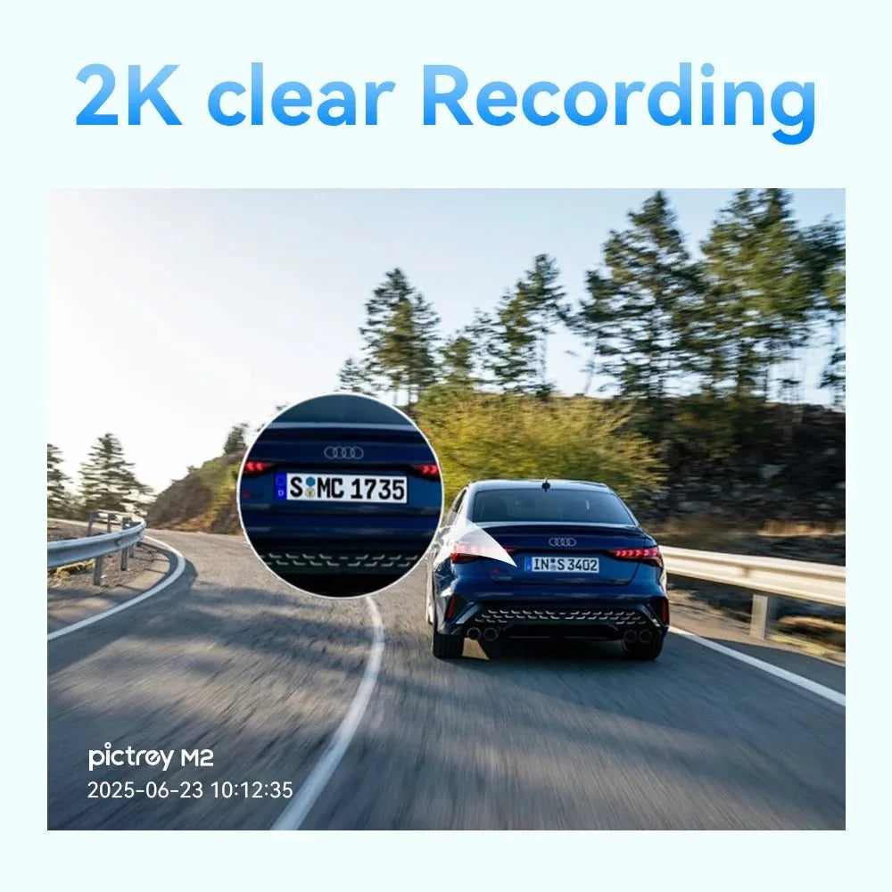 Pictrey M2 2K Dash Cam 330 Degree Rotatable Car DVR Night Vision Voice Control - stepyours.com