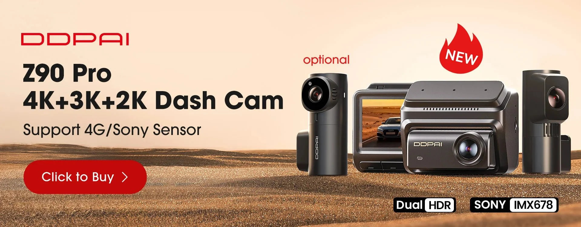 DDPAI Z50 Pro Dash Cam 4K Car DVR With 3 Inch IPS Screen GPS ADAS WiFi - stepyours.com